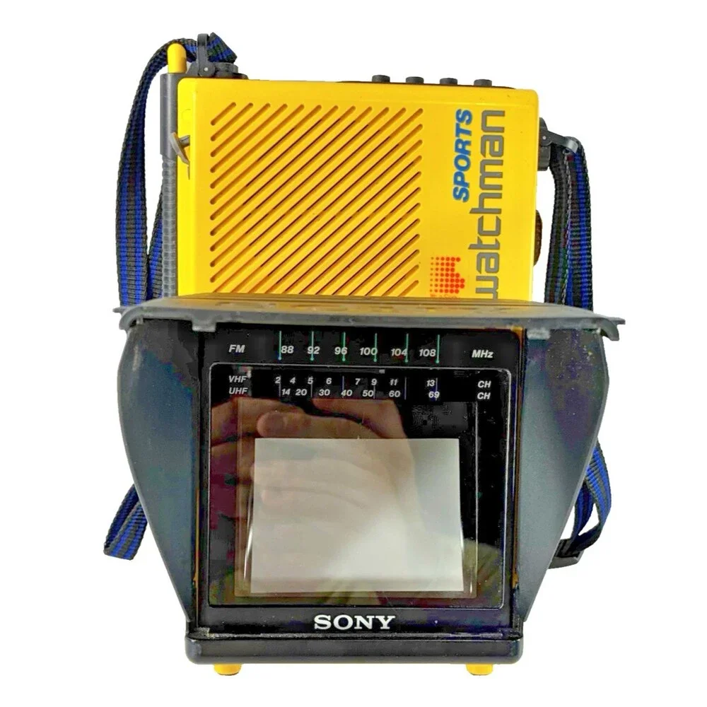 Sony Sports Watchman Model FD-45A Vintage Yellow Portable Radio/TV Parts/Repair